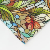 ステンドガカラフルラスデザイン フリースブランケット (角)