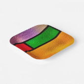 ステンドガカラフルラスデザイン ペーパープレート (傾斜あり)