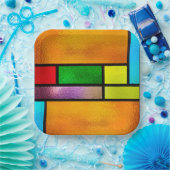 ステンドガカラフルラスデザイン ペーパープレート (パーティー)