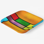 ステンドガカラフルラスデザイン ペーパープレート (傾斜あり)