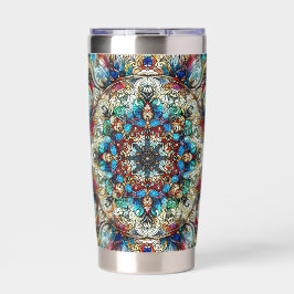 ステンドガカラフルラスデザイン 保温保冷タンブラー