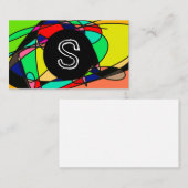 ステンドガカラフルラスレトロドードル 名刺 (正面/裏面)