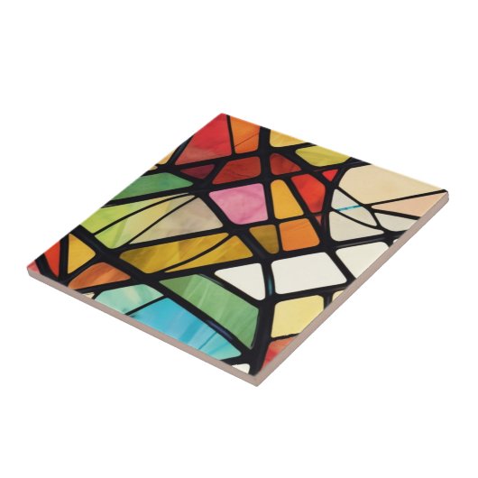 ステンドガカラフルラス抽象芸術パターン タイル (側面)