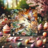 ステンドガカラフルラス花バニーイースター シーズンカード