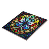 ステンドガカラフルラス蝶アー鮮やかト タイル (側面)