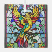 ステンドガカラフルラス鳥獣インスパイア ガラスオーナメント (正面)