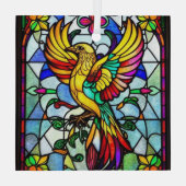 ステンドガカラフルラス鳥獣インスパイア ガラスオーナメント (裏面)