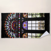 ステンドガカラフルラス ビーチタオル (正面)