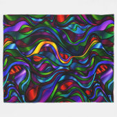 ステンドガサイケデリックラス抽象芸術 フリースブランケット (正面(横))