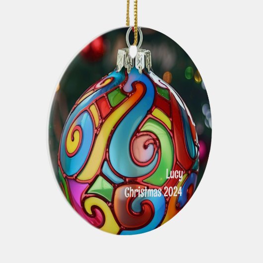 ステンドガパーソナライズされたラスオーナメント セラミックオーナメント (右)