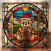 ステンドガフェイクラスのクリスマスベア ウィンドウサイン (シート2)