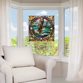 ステンドガフェイクラスのハゲのワシの窓が貼り付く ウィンドウサイン