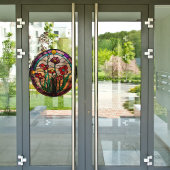 ステンドガフェイクラスの丸い花園 ウィンドウサイン