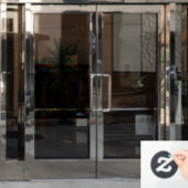 ステンドガフェイクラスの子犬 ウィンドウサイン (オフィスドア)