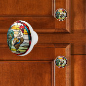 ステンドガフェイクラスの雄鶏 セラミックノブ