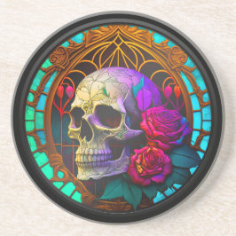 ステンドガフェイクラススカル コースター