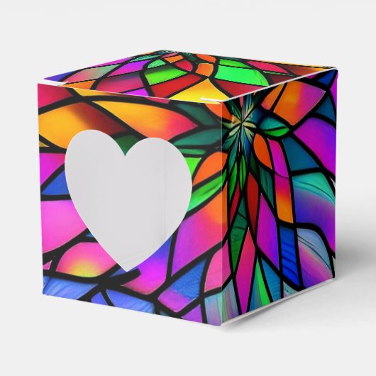 ステンドガフェイクラスハート フェイバーボックス (正面サイド)