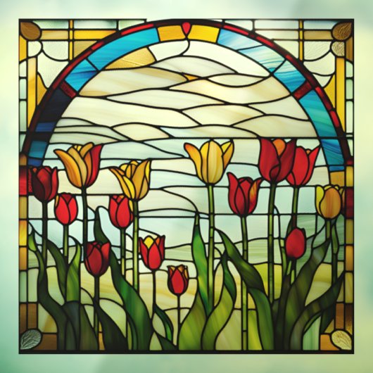 ステンドガフェイクラス咲きチューリップガーデン ウィンドウサイン (シート3)