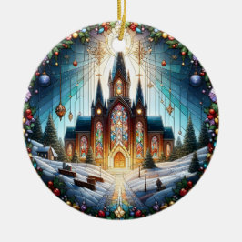 ステンドガフェイクラス教会のクリスマス装飾 セラミックオーナメント