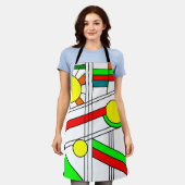 ステンドガモダンラスの顔 エプロン (着用した状態)