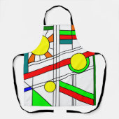 ステンドガモダンラスの顔 エプロン (正面)