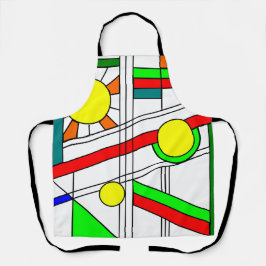ステンドガモダンラスの顔 エプロン