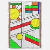 ステンドガモダンラスの顔 スローブランケット (正面縦)