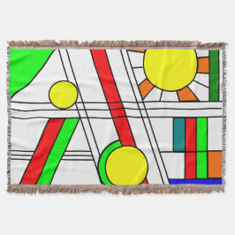 ステンドガモダンラスの顔 スローブランケット