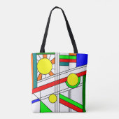 ステンドガモダンラスの顔 トートバッグ (裏面)