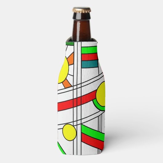 ステンドガモダンラスの顔 ボトルクーラー (ボトル正面)