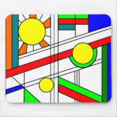 ステンドガモダンラスの顔 マウスパッド (正面)