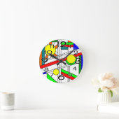 ステンドガモダンラスの顔 ラウンド壁時計 (ホーム)