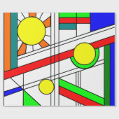 ステンドガモダンラスの顔 ラッピングペーパー (フラット)