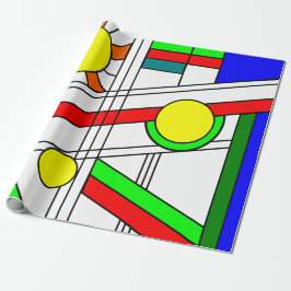 ステンドガモダンラスの顔 ラッピングペーパー