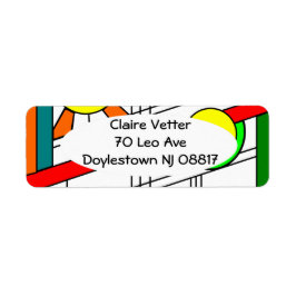 ステンドガモダンラスの顔 ラベル