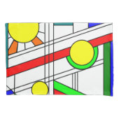 ステンドガモダンラスの顔 枕カバー (正面)