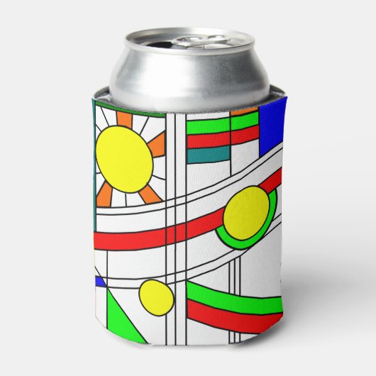 ステンドガモダンラスの顔 缶クーラー (缶正面)