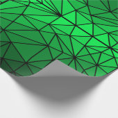 ステンドガラスパターン01.Green.Black Line BG ラッピングペーパー (角)