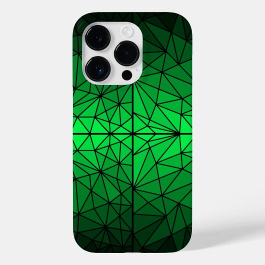 ステンドガラスパターン01.Green.Black Line BG Case-Mate iPhoneケース (裏面)