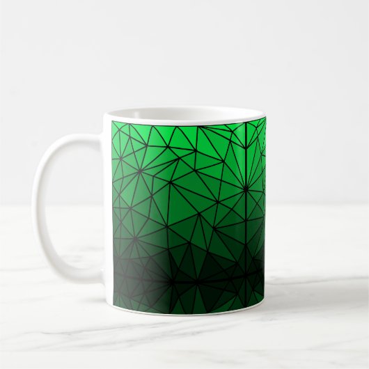 ステンドガラスパターン02.Green.Black Line BG コーヒーマグカップ (左)