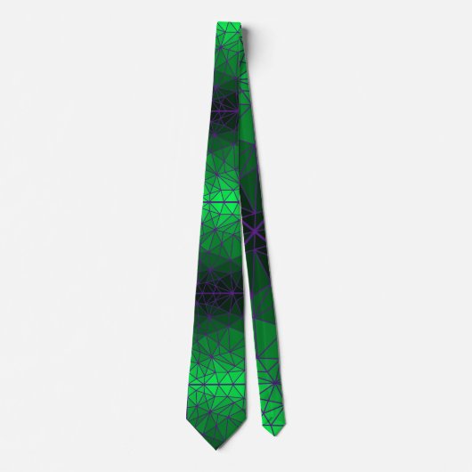 ステンドガラスパターン02.Green.Dpurple Line BG ネクタイ (正面)