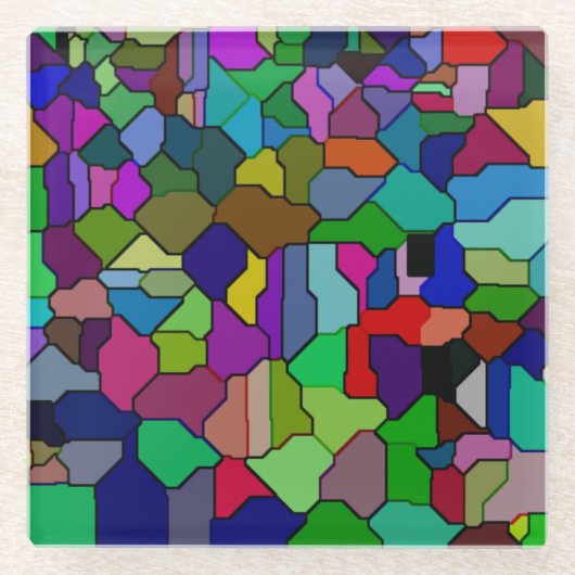 ステンドガラスブロックタイルガラスコースター ガラスコースター (正面)