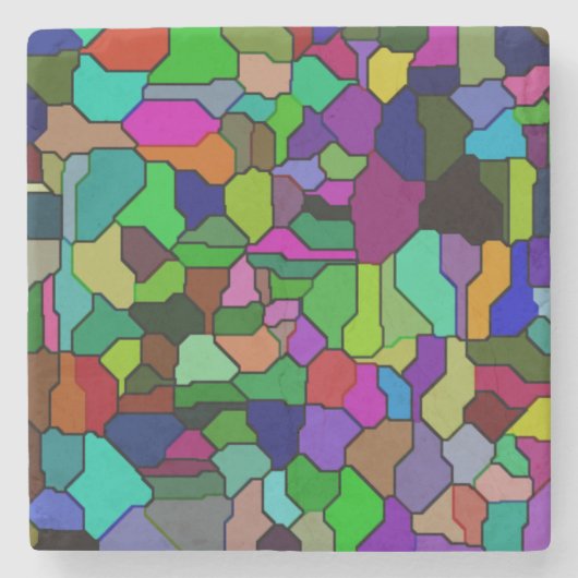 ステンドガラスブロックタイル大理石コースター ストーンコースター (正面)