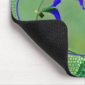 ステンドガラス枠を有するハミングバード マウスパッド (コーナー)