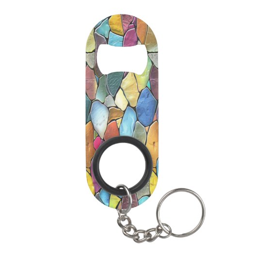 ステンドガ予測できなラス美しい キーホルダー栓抜き (裏面)