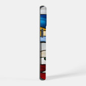 ステンドガ素晴らしラスのクリスマスユニーク木 iPhone 15ケース (右側面)