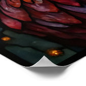 ステンドガ鮮やかラスのルースターアート ポスター (角)