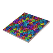 ステンドガ鮮やかラスのレインボーパターン タイル (側面)