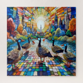 ステンドガ鮮やかラスの街並み ジグソーパズル