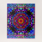 ステンドガ鮮やかラスケルト結び目模様曼荼羅 ジグソーパズル (縦)